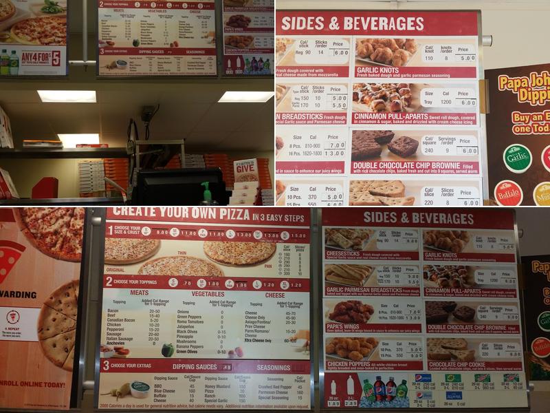 Papa Johns Pizza Menu