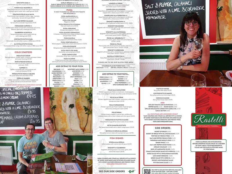 Rastelli's Pizzeria Menu