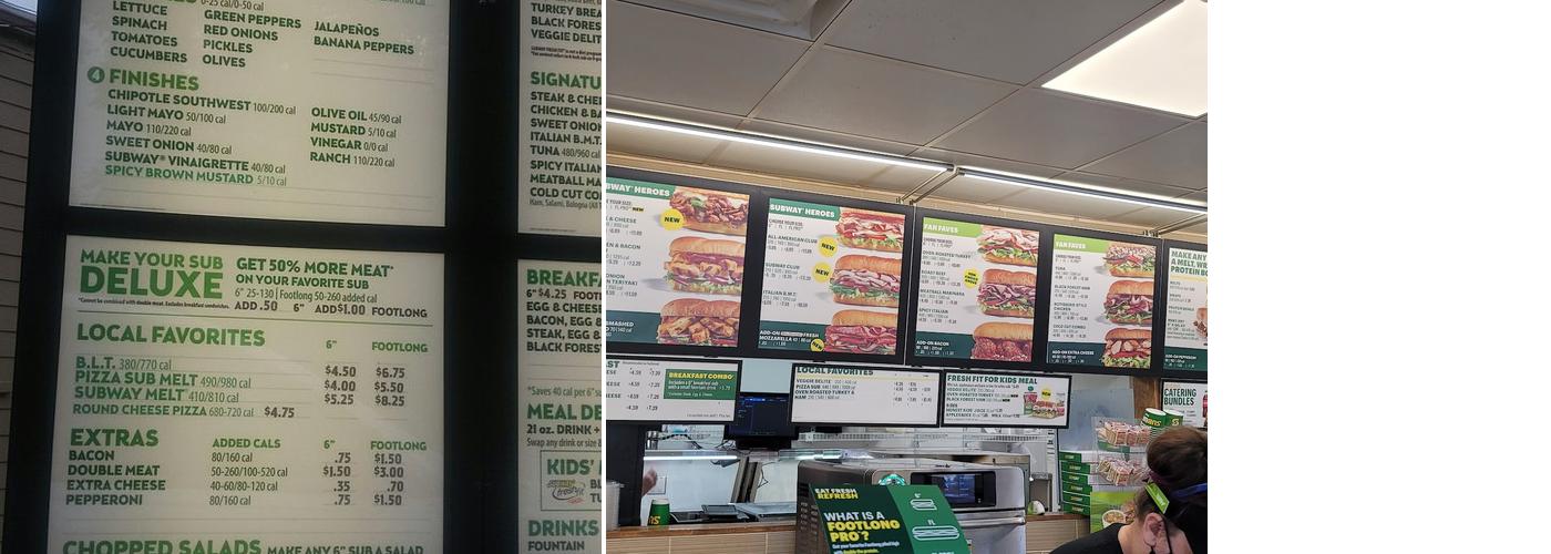 Subway Menu