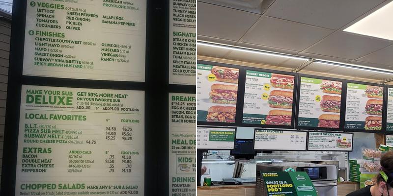 Subway Menu