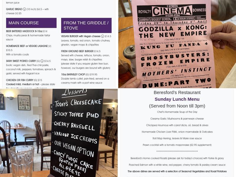 Beresford's Restaurant & Pub Menu