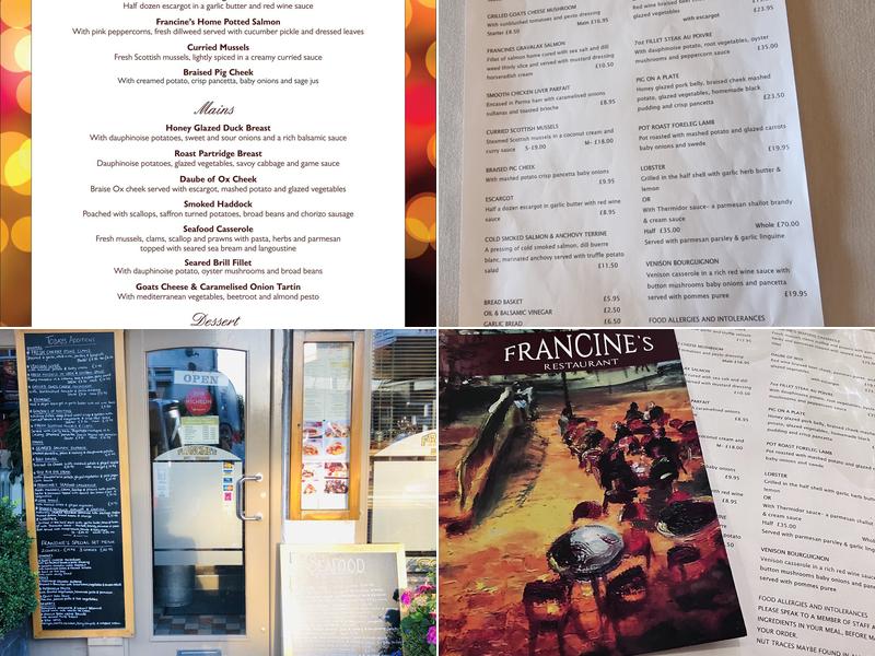 Francine's Menu