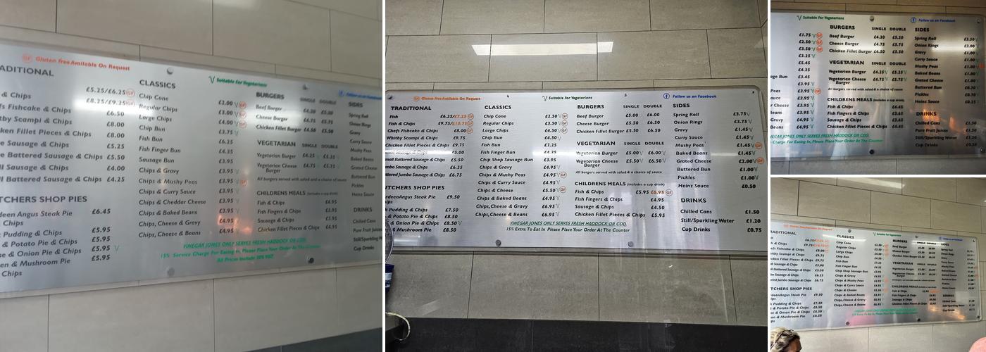 Vinegar Jones | Fish & Chips Menu