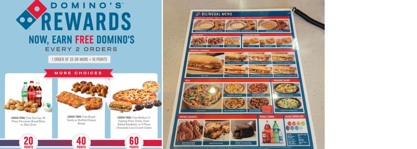 Domino's Pizza Menu