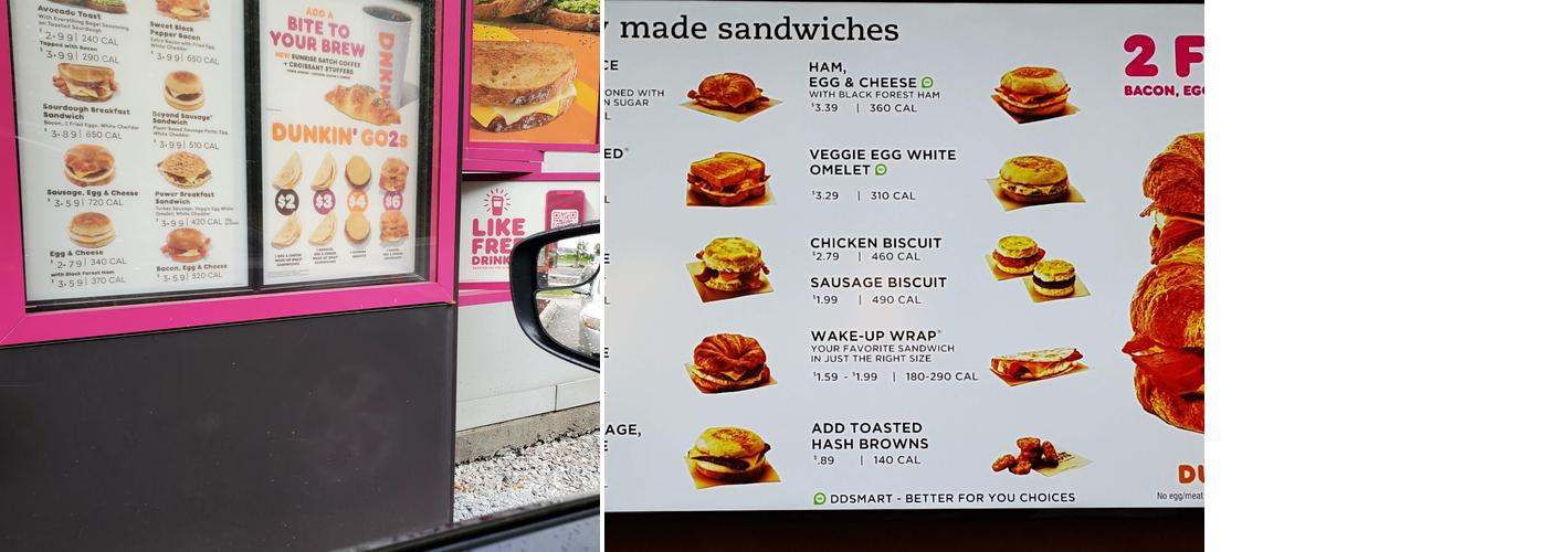 Dunkin' Menu
