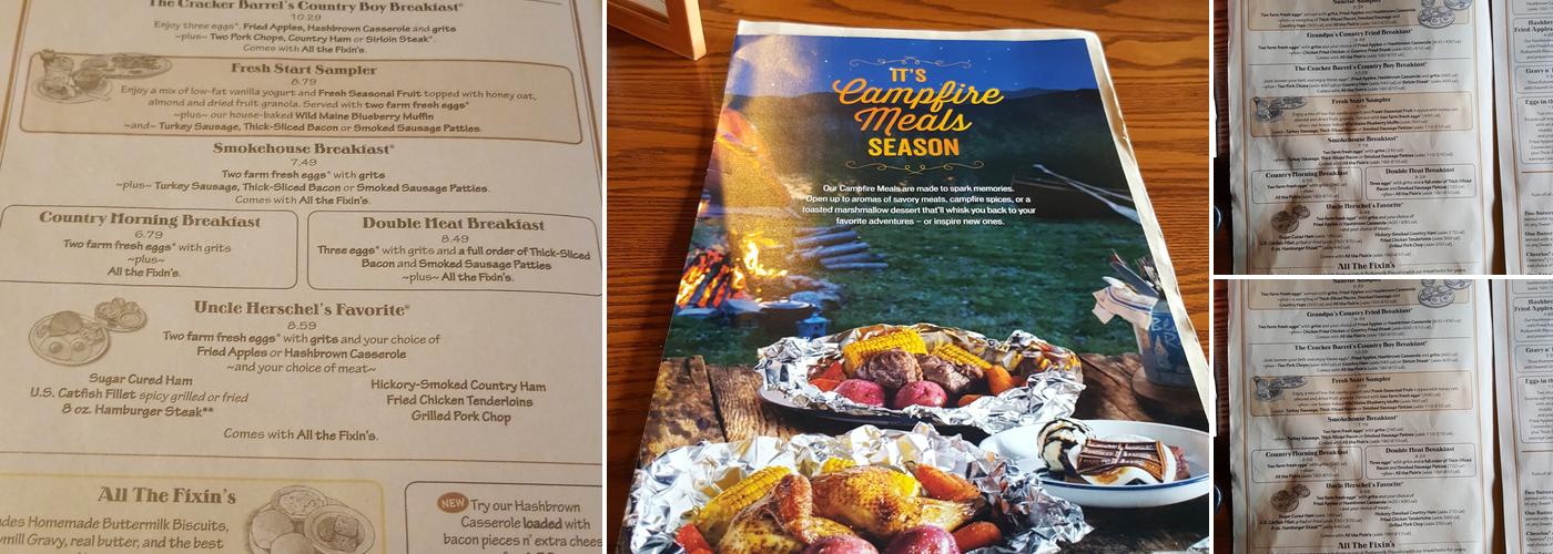 Cracker Barrel Old Country Store Menu
