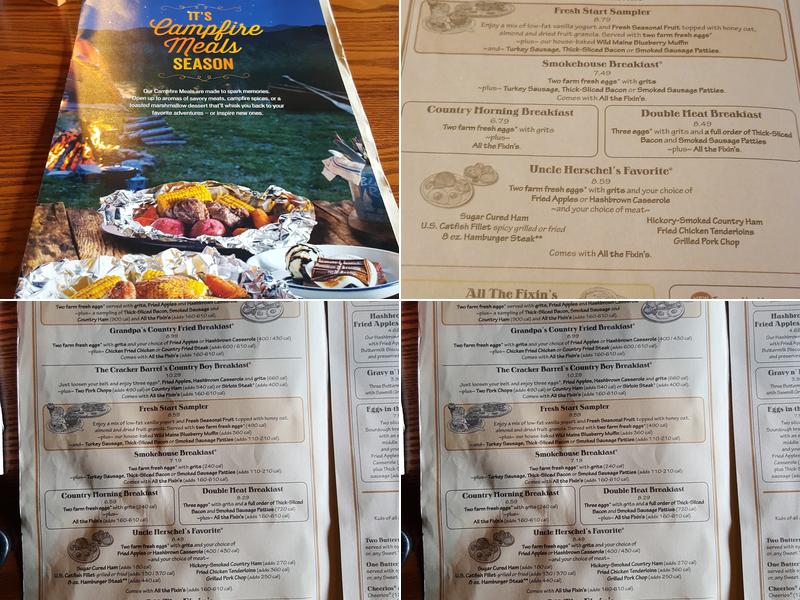 Cracker Barrel Old Country Store Menu