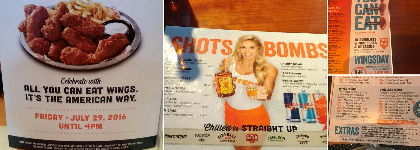 Hooters Menu