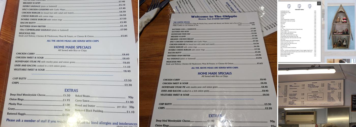 The Chippie Menu