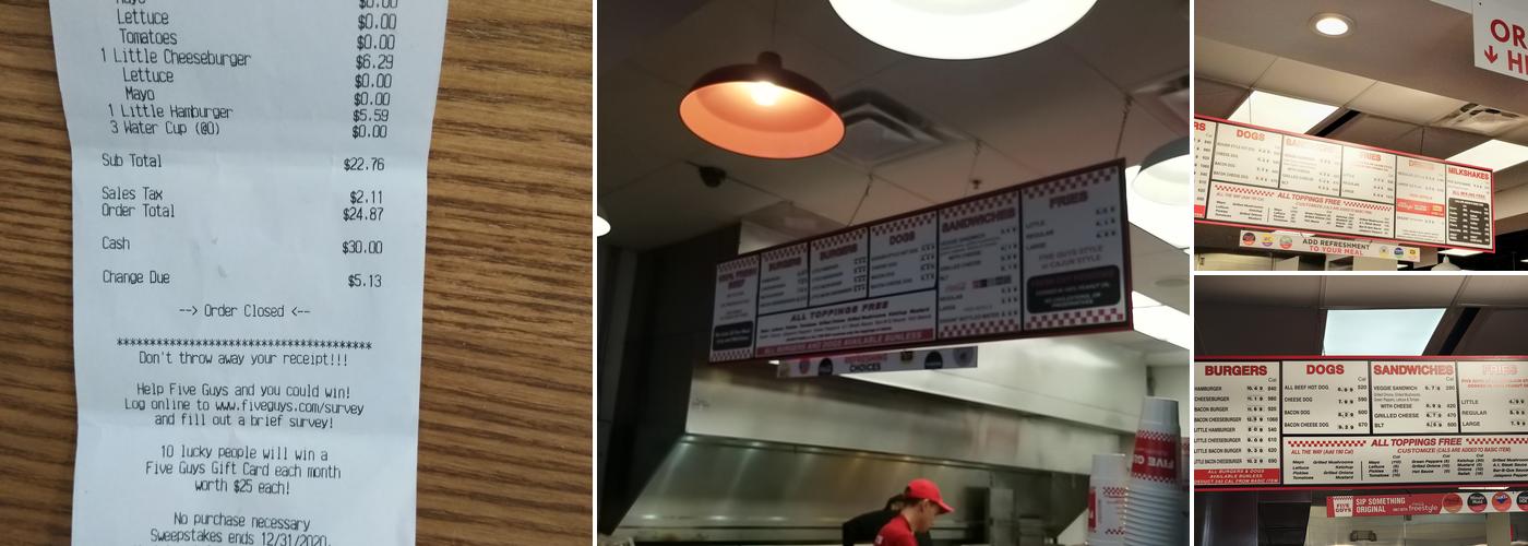 Five Guys Menu