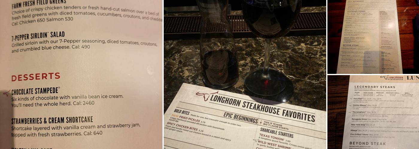 LongHorn Steakhouse Menu
