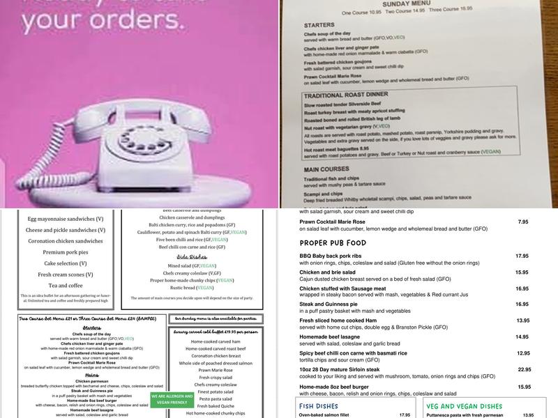 The Black Bull at Nateby Menu