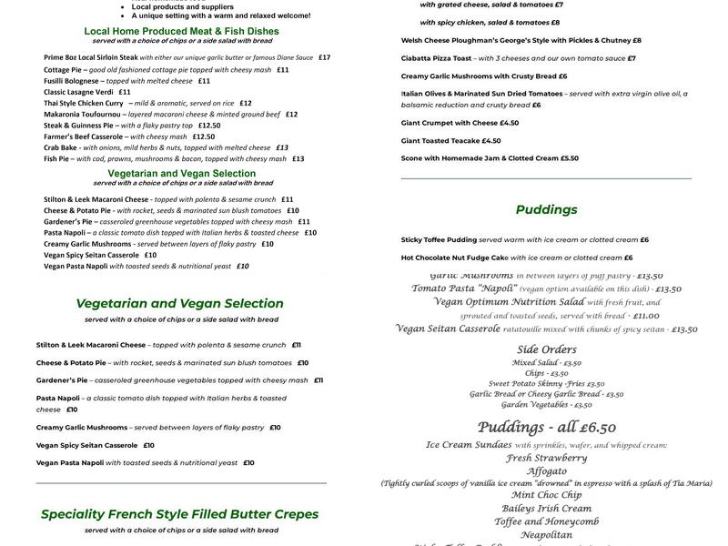 The George's Menu