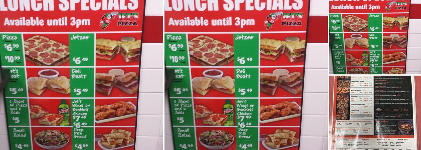 Jet's Pizza Menu