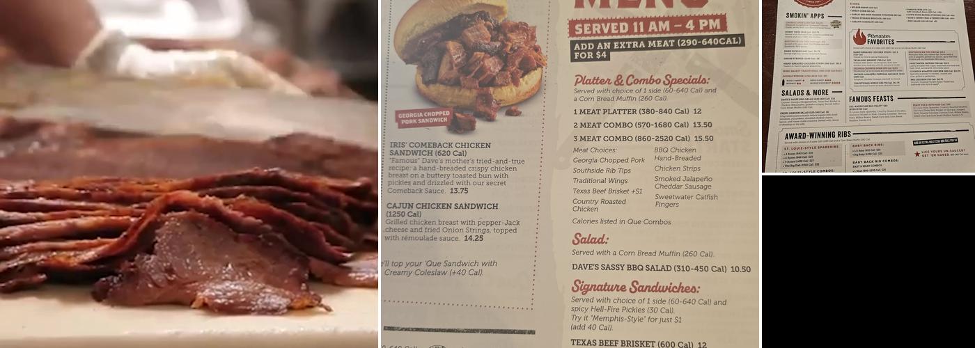 Famous Dave's Bar-B-Que Menu