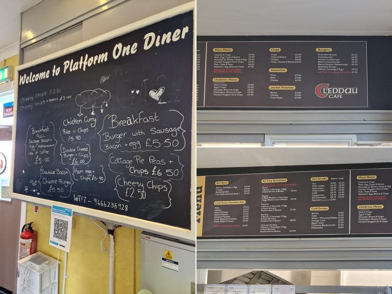Platform One Diner Menu
