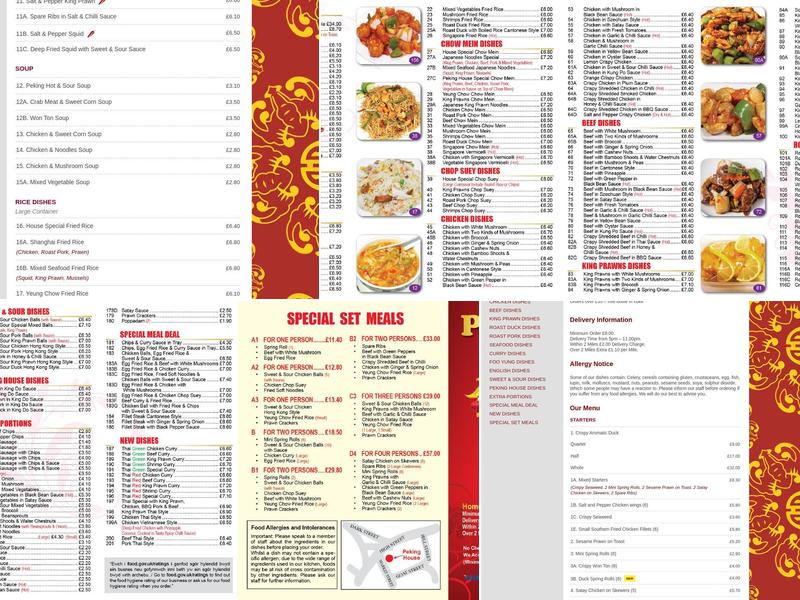 Peking House Menu