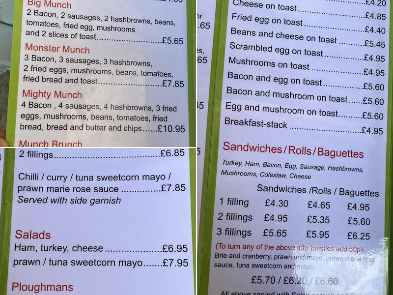 Munchy's Cafe Menu
