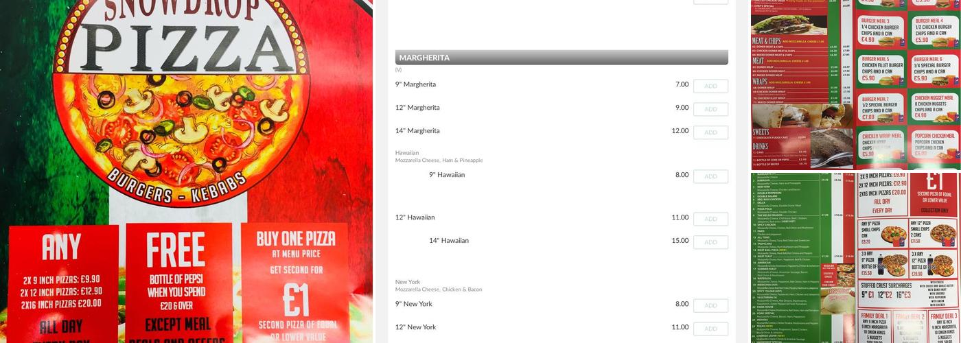 SNOWDROP PİZZA Menu