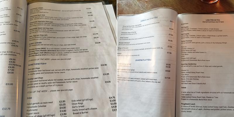 Junction Inn Menu