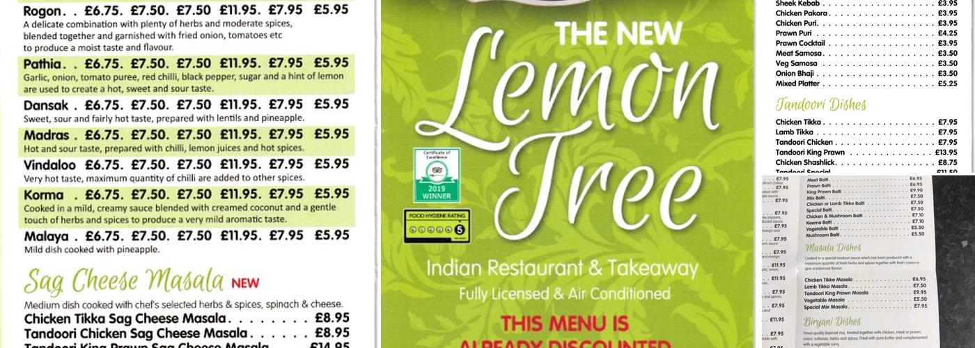 Lemon Tree Menu