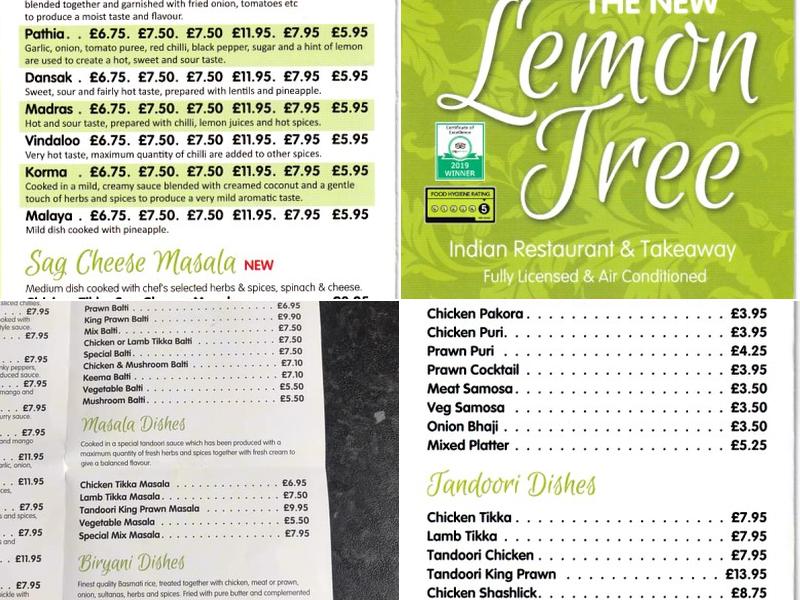 Lemon Tree Menu