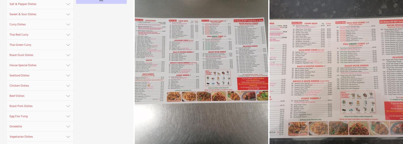 China Red Menu