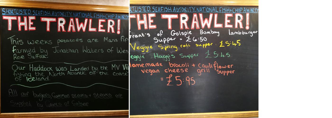 The Trawler Fish & Chips Menu