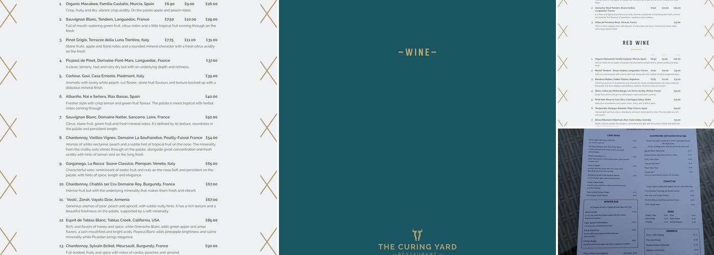 Royal Marine Hotel, Brora Menu