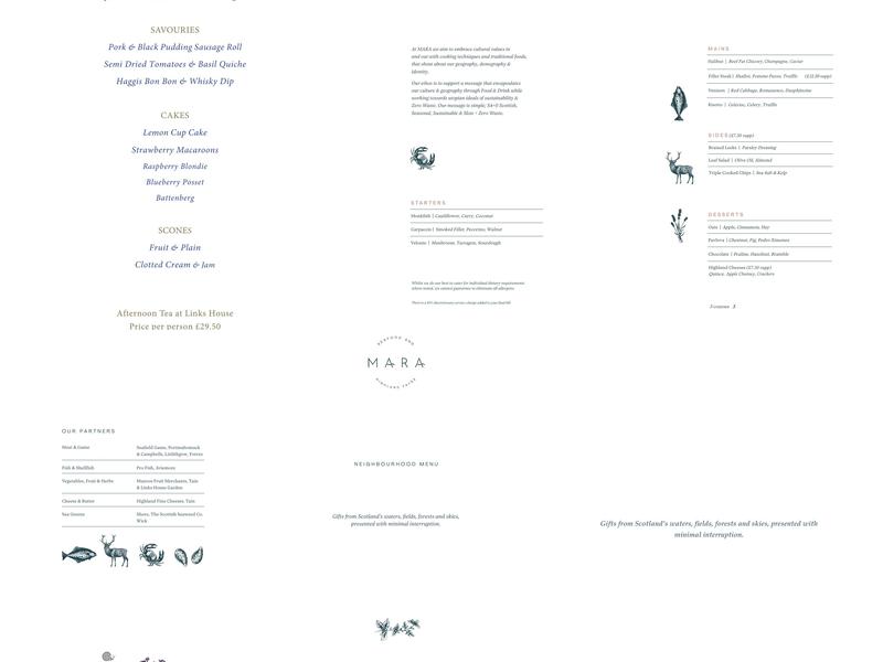 Links House at Royal Dornoch Menu