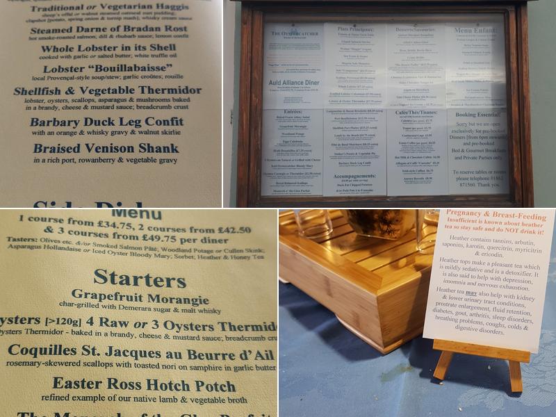 The Oystercatcher Menu