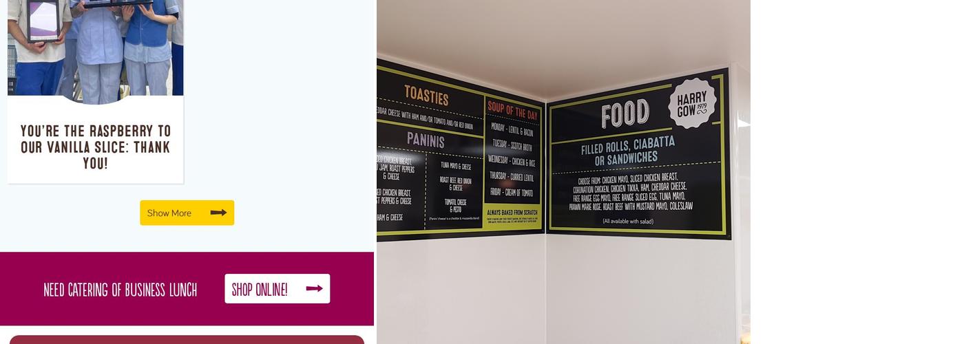 Harry Gow Bakery - Tain Menu