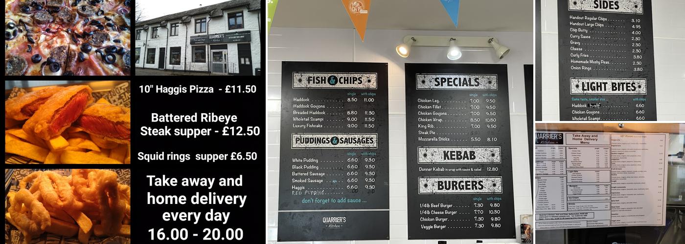 Quarrier's Kitchen Fish and Chips Menu