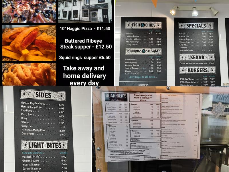 Quarrier's Kitchen Fish and Chips Menu