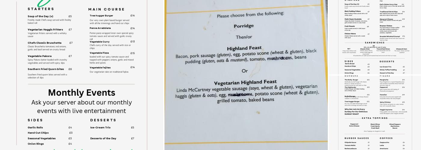 MacDonald Hotel & Cabins Menu