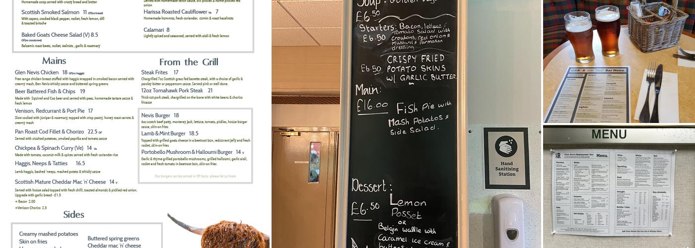 Glen Nevis Restaurant Menu