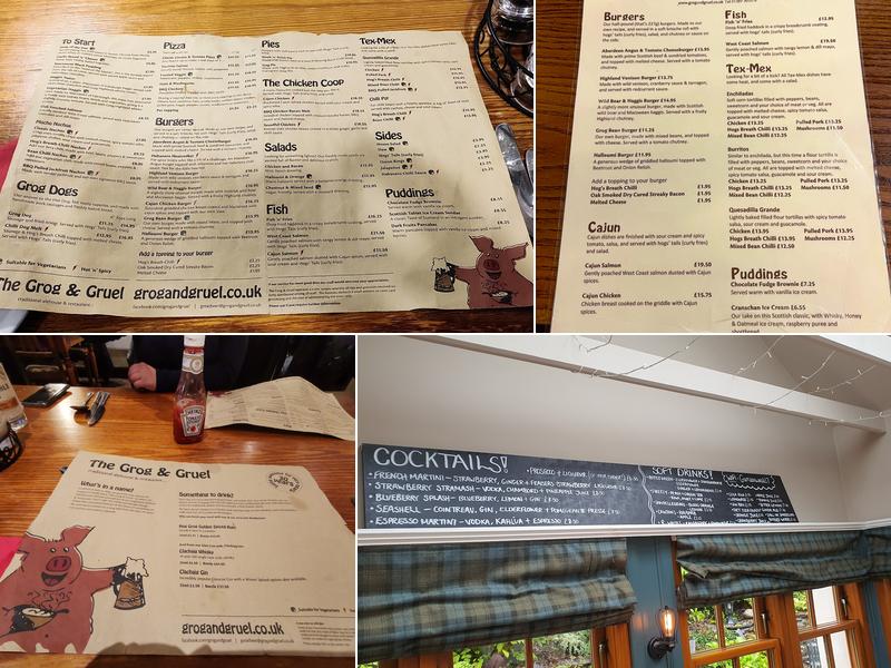 The Grog & Gruel Menu