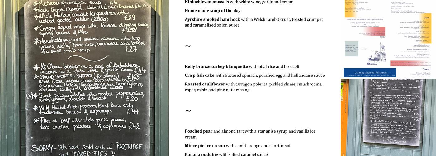 Crannog at Garrison West Menu