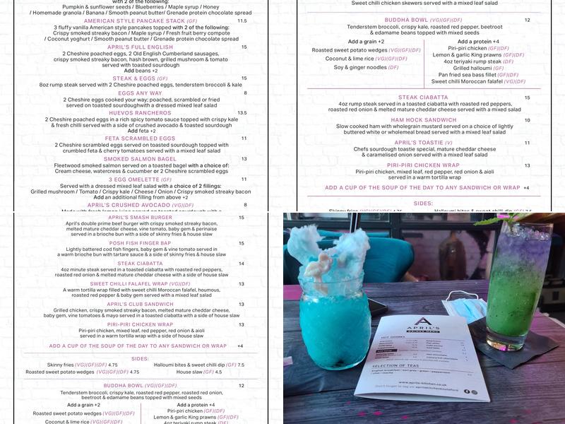 April's Kitchen Menu