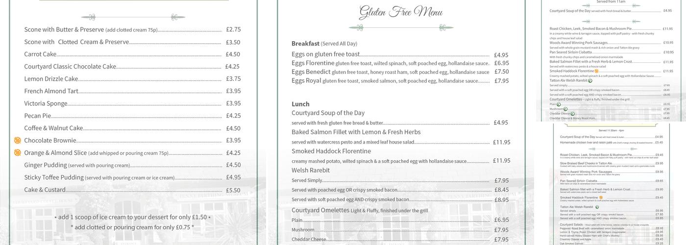 The Courtyard Coffee House Menu