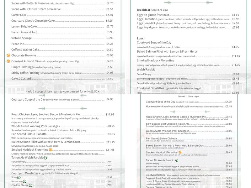 The Courtyard Coffee House Menu