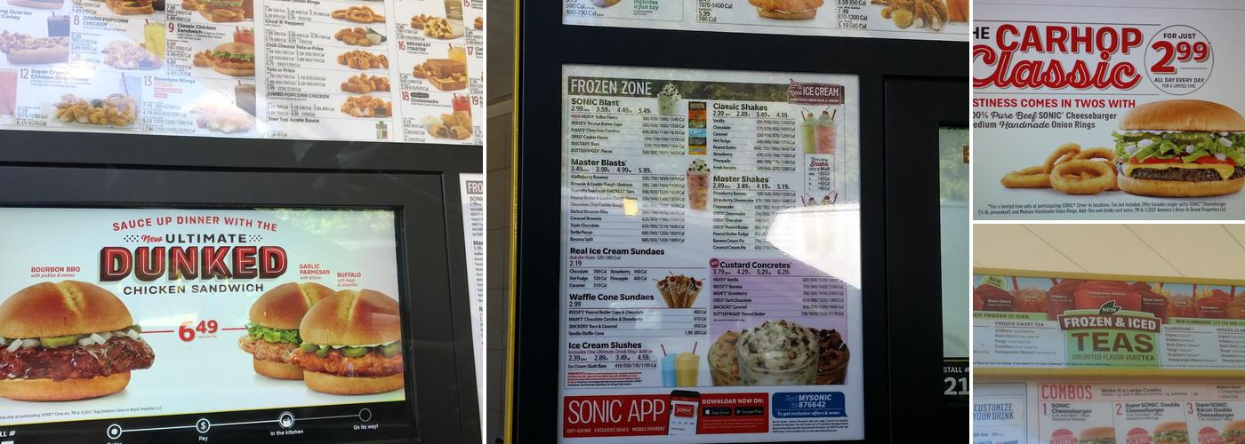 Sonic Drive-In Menu
