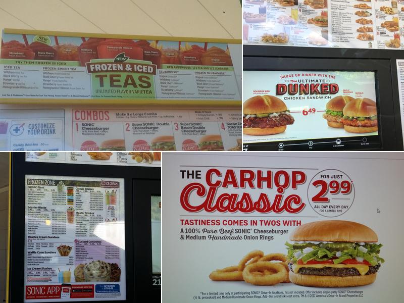 Sonic Drive-In Menu