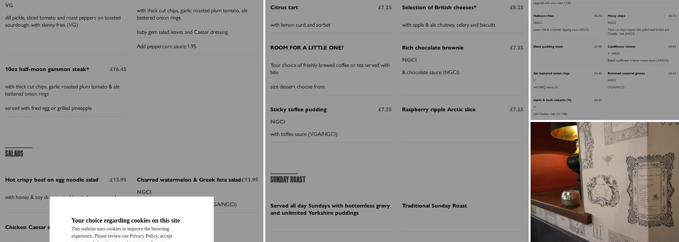 The Rope & Anchor Menu