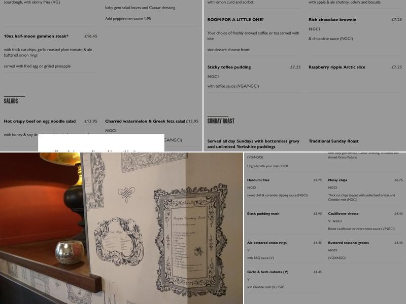 The Rope & Anchor Menu