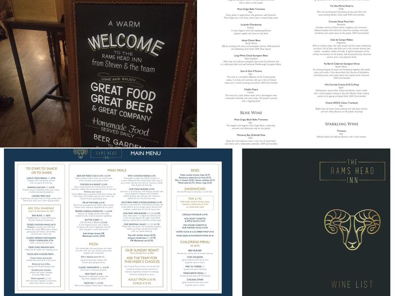 The Rams Head Inn Menu