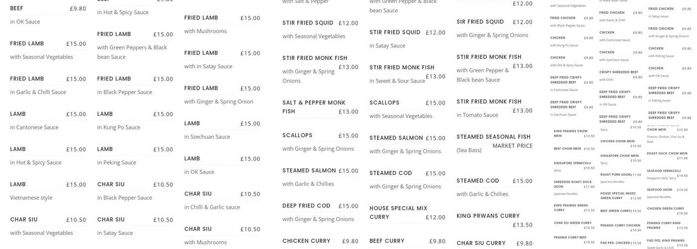 Choy Hing Village Menu