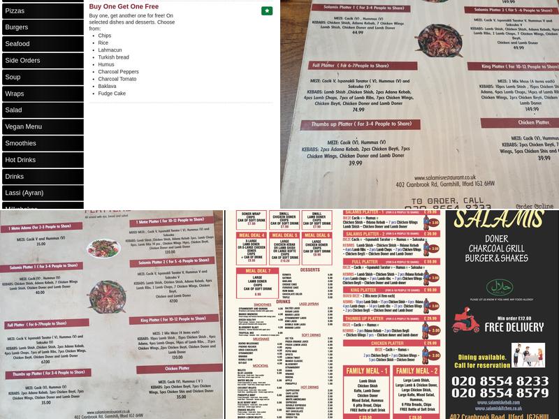 Salamis Restaurant Menu