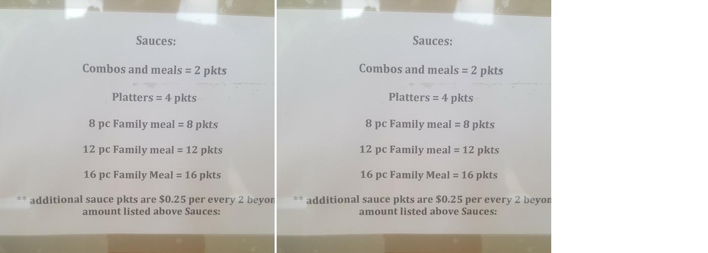 KFC Menu