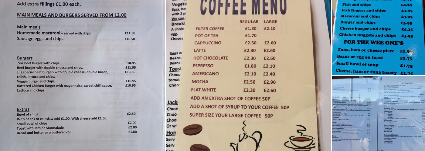 JJ's Cafe Menu
